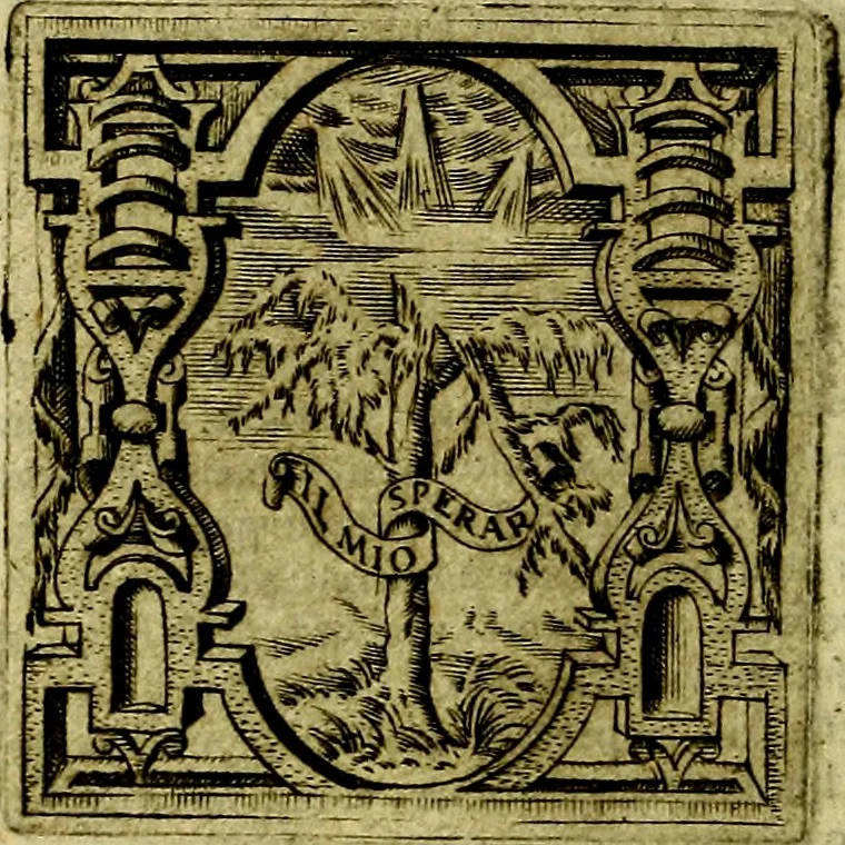 An illustration from Le imprese illustri del S.or Ieronimo Ruscelli., 1584, leaf 427