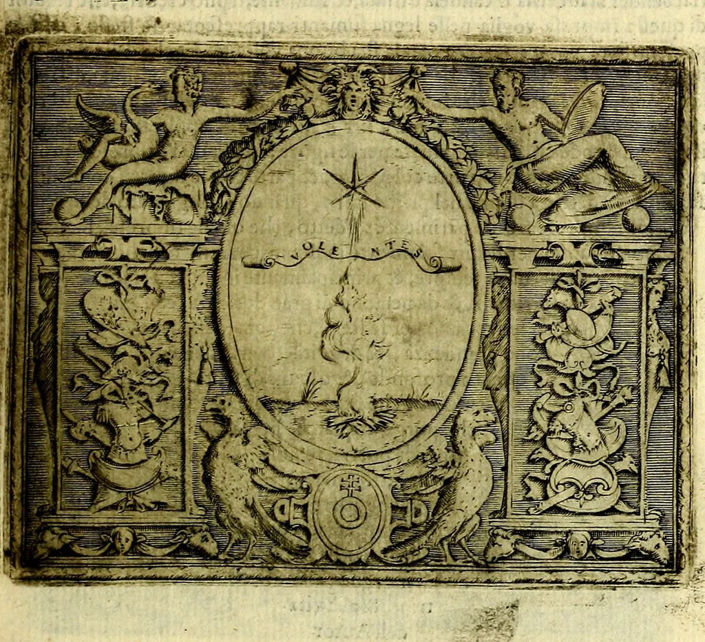 An illustration from Le imprese illustri del S.or Ieronimo Ruscelli., 1584, leaf 430