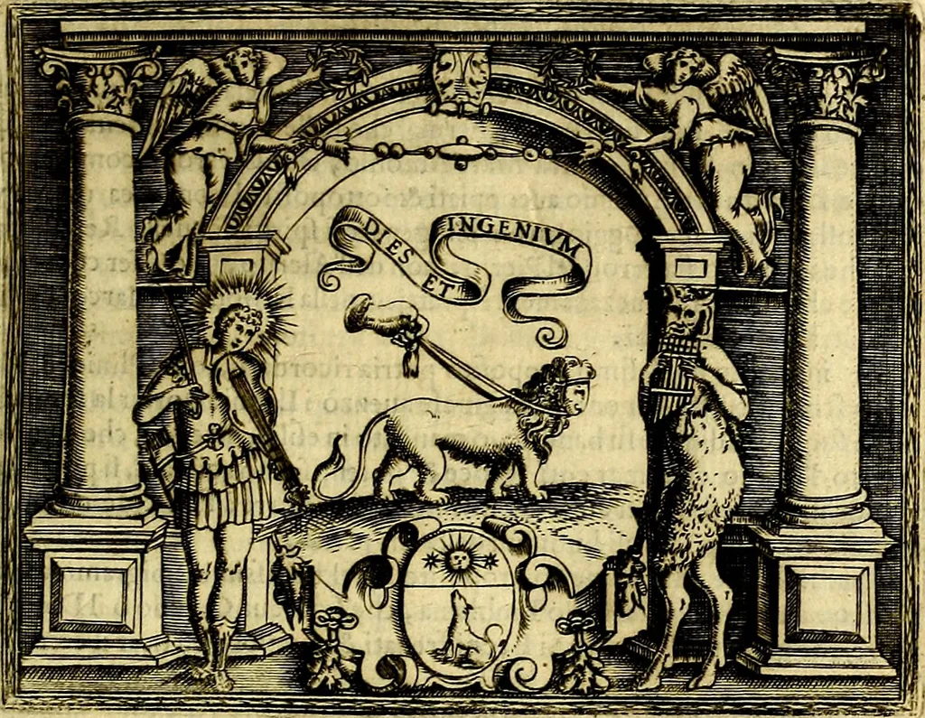 An illustration from Le imprese illustri del S.or Ieronimo Ruscelli., 1584, leaf 452