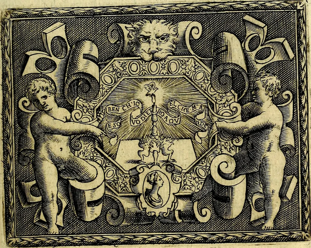 An illustration from Le imprese illustri del S.or Ieronimo Ruscelli., 1584, leaf 462