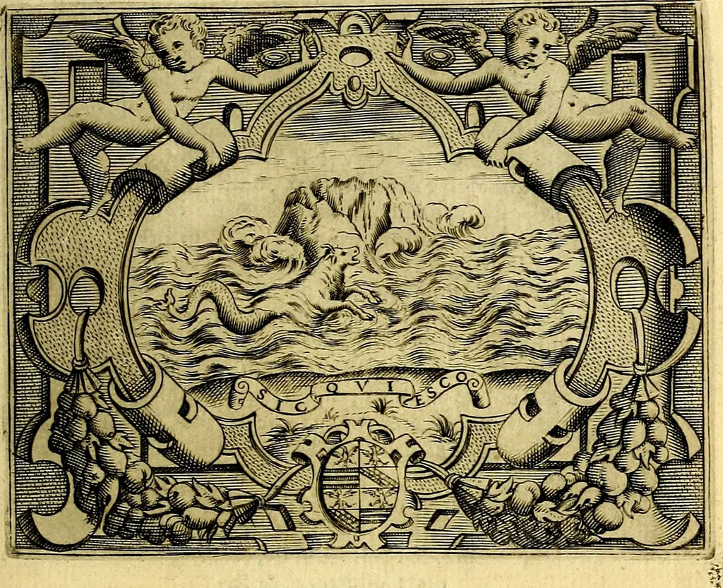An illustration from Le imprese illustri del S.or Ieronimo Ruscelli., 1584, leaf 486