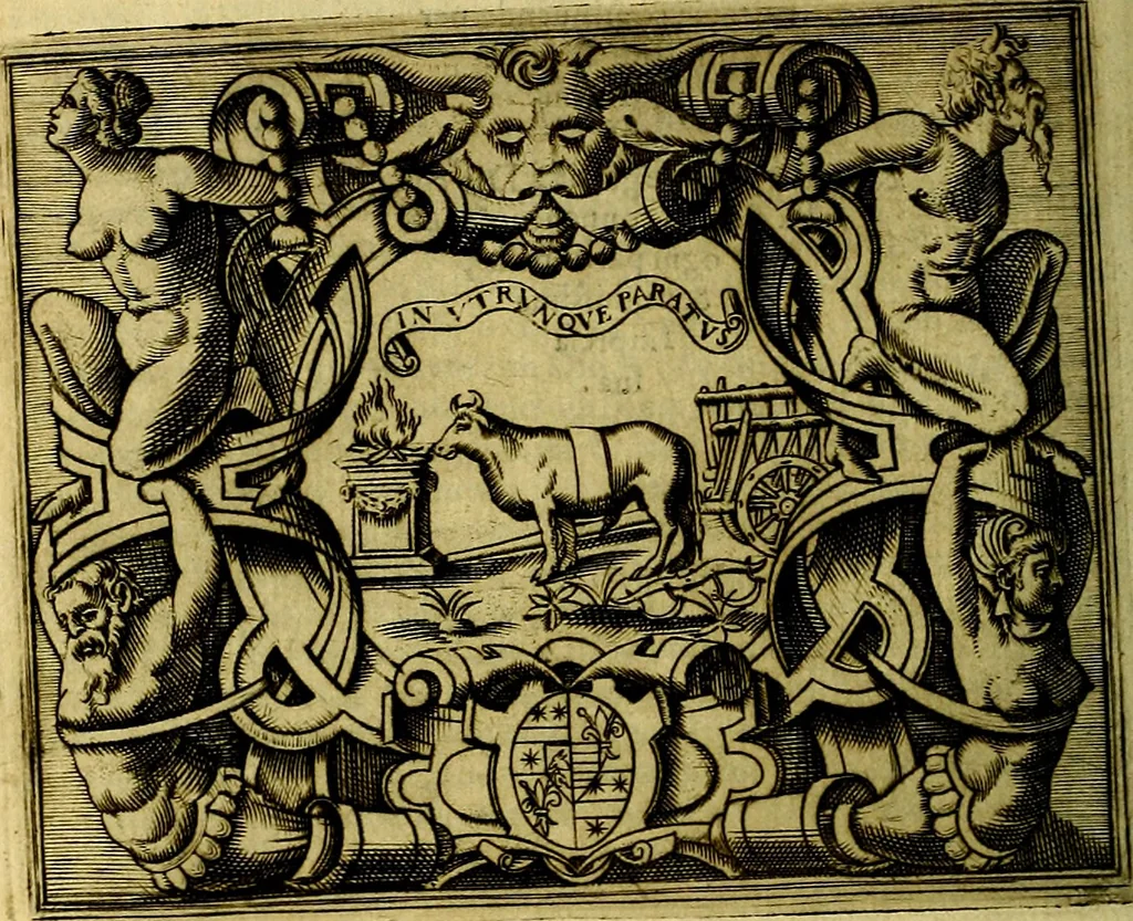 An illustration from Le imprese illustri del S.or Ieronimo Ruscelli., 1584, leaf 497