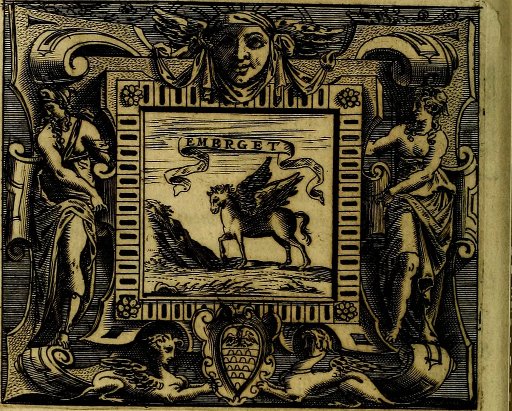 An illustration from Le imprese illustri del S.or Ieronimo Ruscelli., 1584, leaf 535