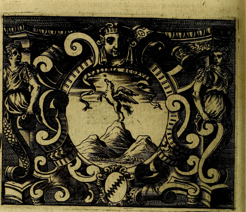 An illustration from Le imprese illustri del S.or Ieronimo Ruscelli., 1584, leaf 575