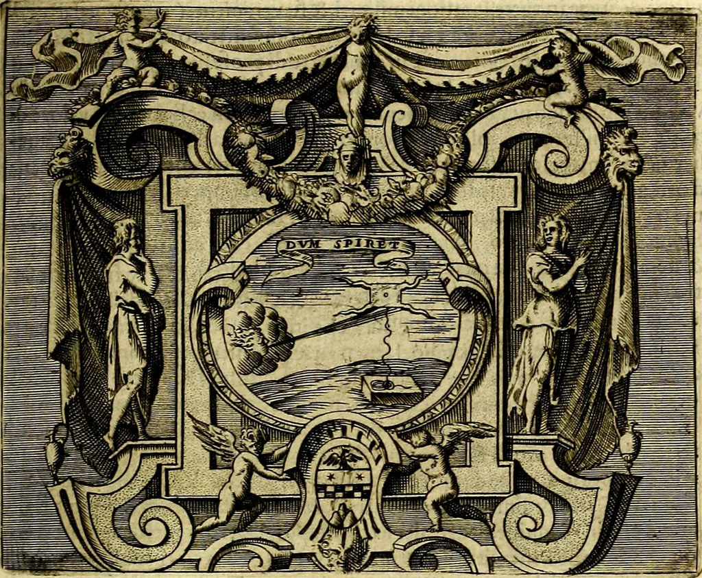 An illustration from Le imprese illustri del S.or Ieronimo Ruscelli., 1584, leaf 596