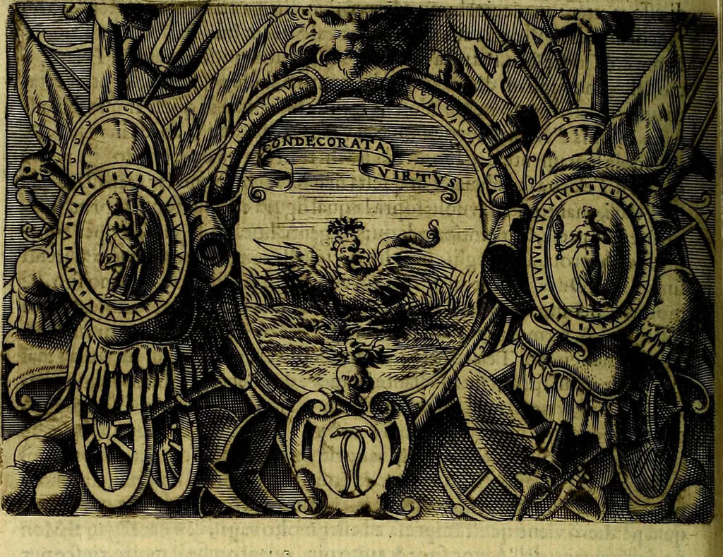 An illustration from Le imprese illustri del S.or Ieronimo Ruscelli., 1584, leaf 599