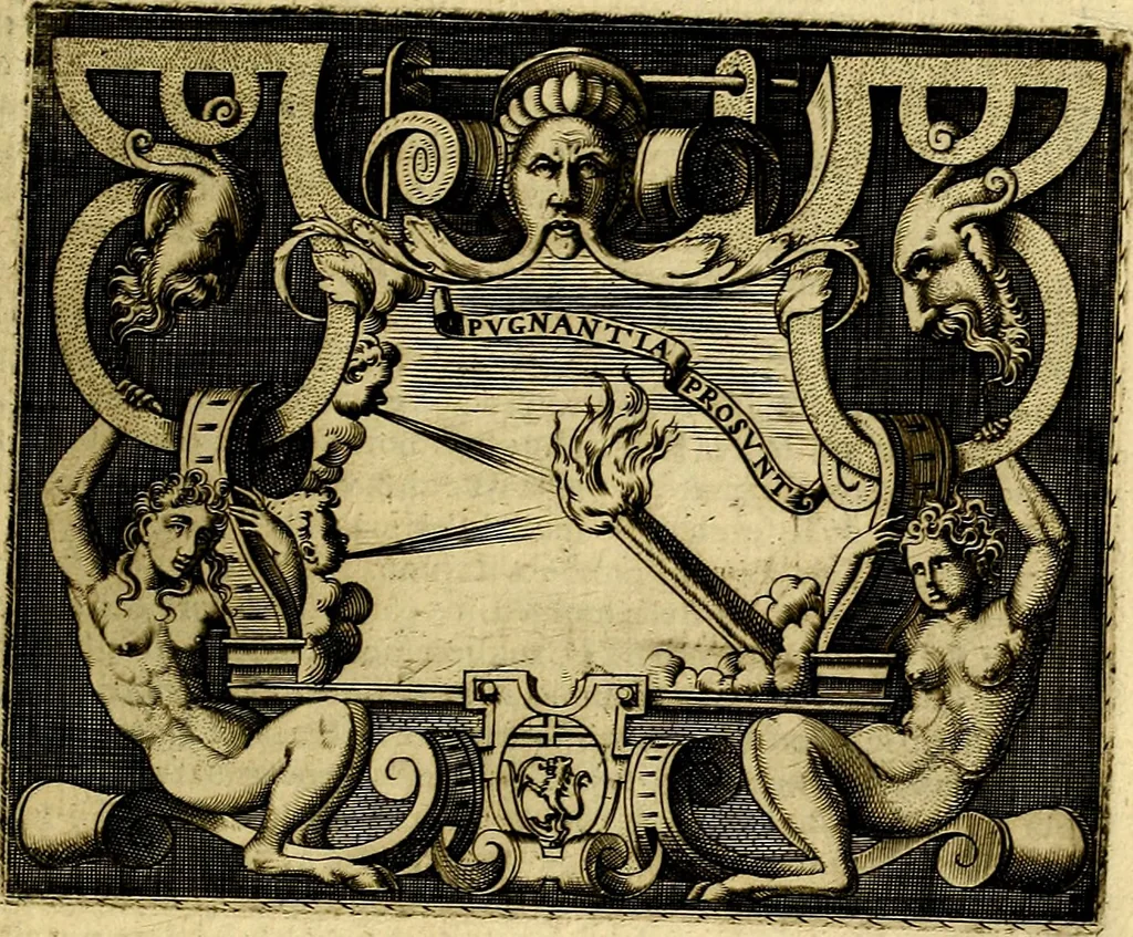An illustration from Le imprese illustri del S.or Ieronimo Ruscelli., 1584, leaf 602