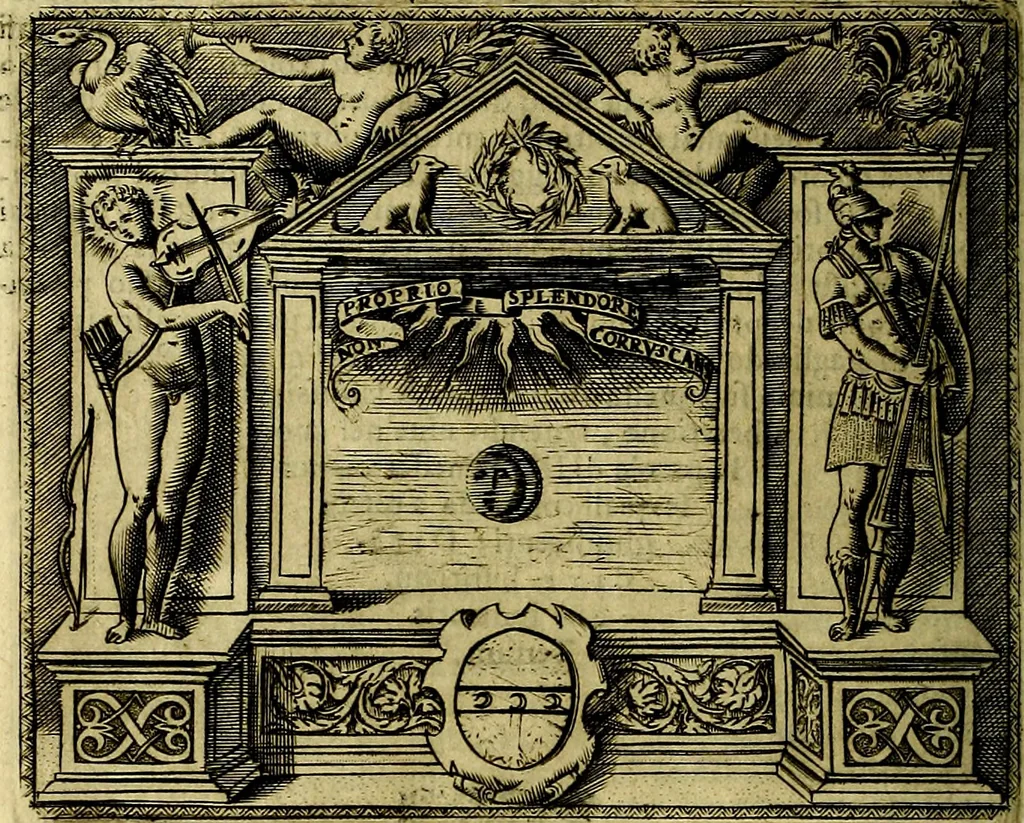 An illustration from Le imprese illustri del S.or Ieronimo Ruscelli., 1584, leaf 605