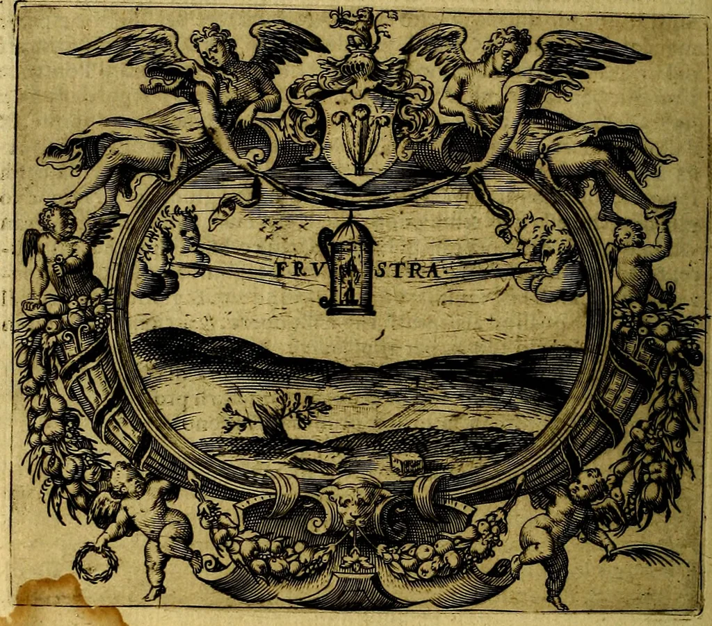 An illustration from Le imprese illustri del S.or Ieronimo Ruscelli., 1584, leaf 609