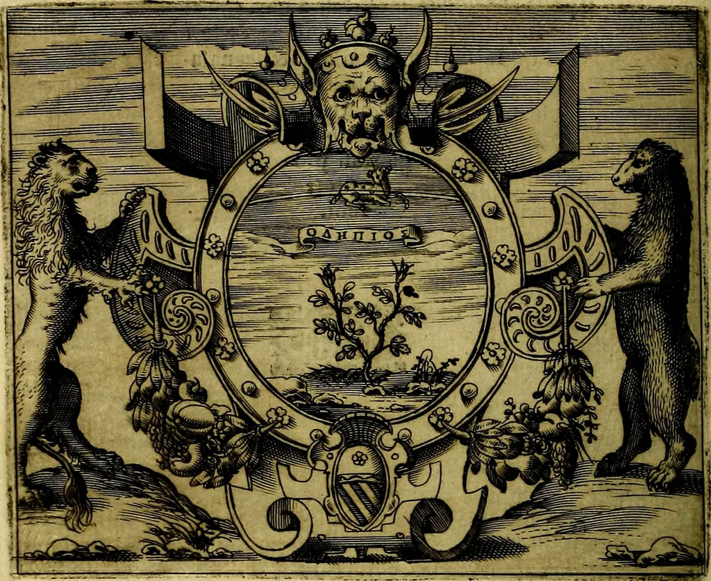 An illustration from Le imprese illustri del S.or Ieronimo Ruscelli., 1584, leaf 617