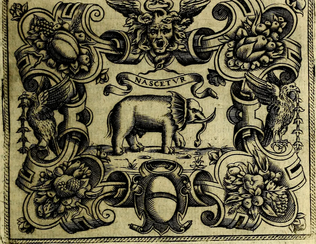 An illustration from Le imprese illustri del S.or Ieronimo Ruscelli., 1584, leaf 94