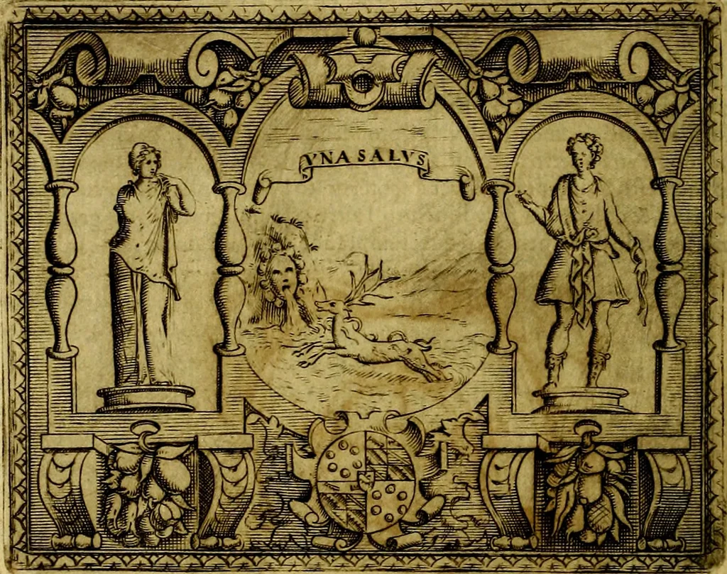 An illustration from Le imprese illustri del S.or Ieronimo Ruscelli., 1584, leaf 121