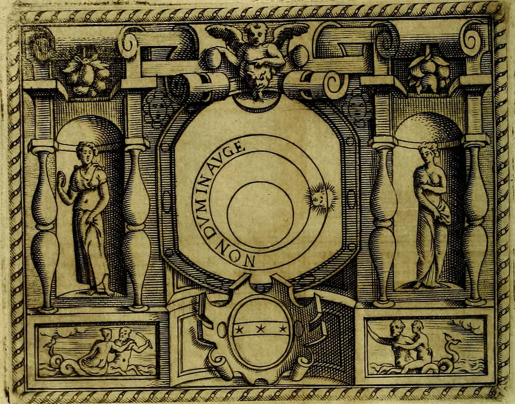 An illustration from Le imprese illustri del S.or Ieronimo Ruscelli., 1584, leaf 141