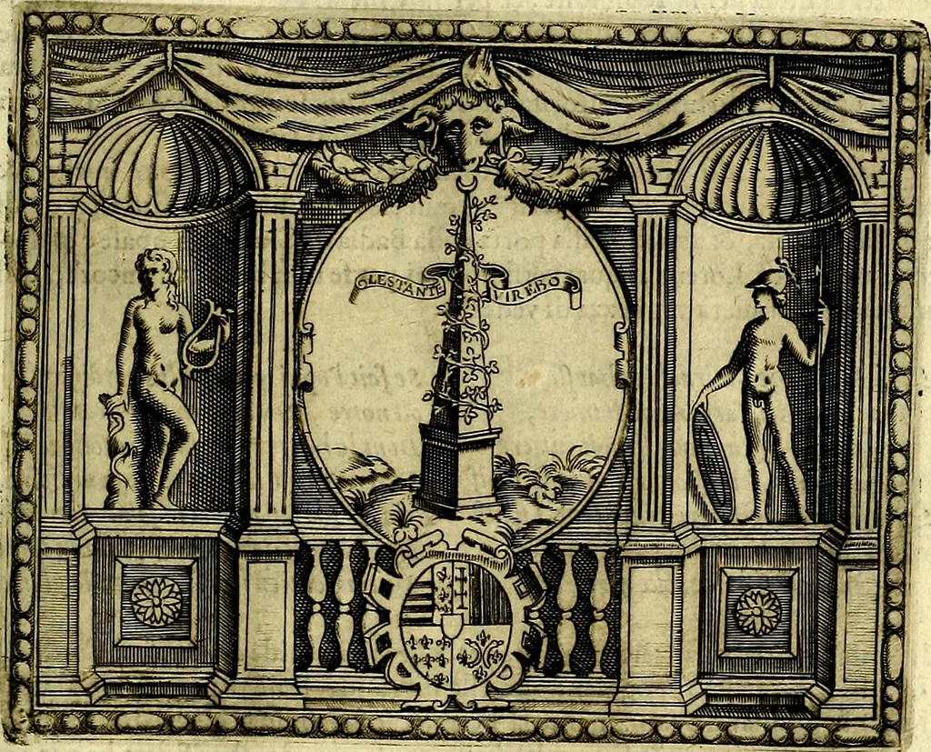 An illustration from Le imprese illustri del S.or Ieronimo Ruscelli., 1584, leaf 154