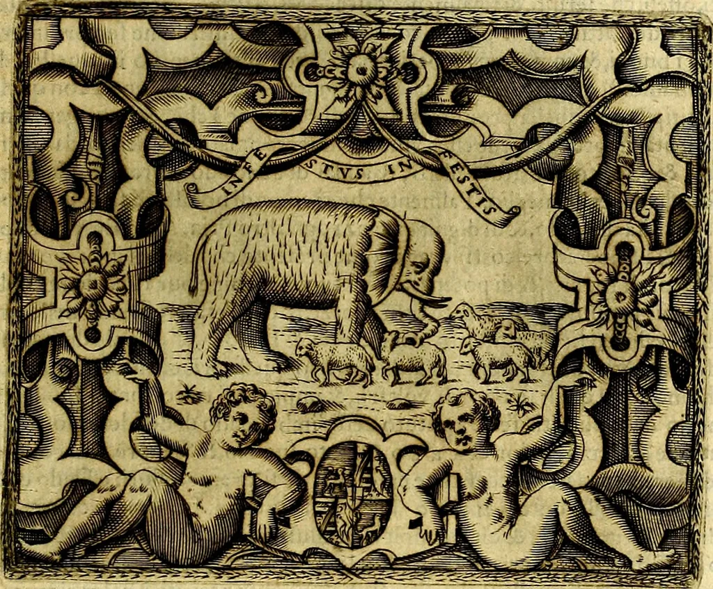 An illustration from Le imprese illustri del S.or Ieronimo Ruscelli., 1584, leaf 180