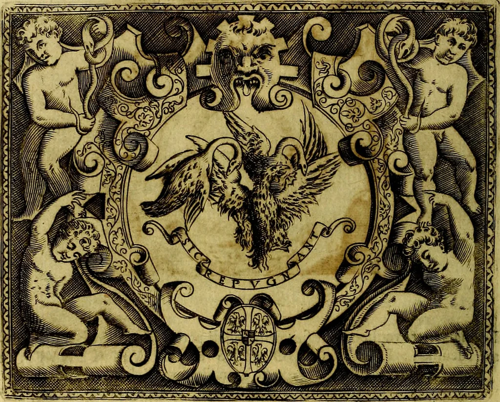 An illustration from Le imprese illustri del S.or Ieronimo Ruscelli., 1584, leaf 183