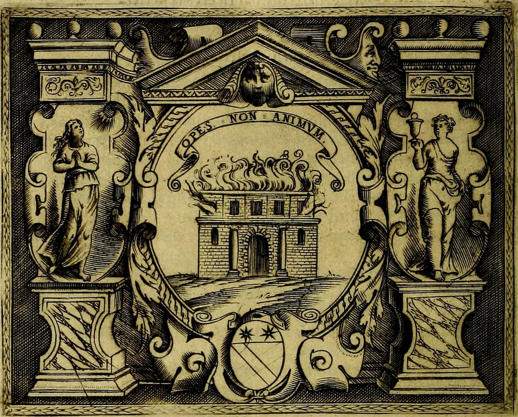 An illustration from Le imprese illustri del S.or Ieronimo Ruscelli., 1584, leaf 191