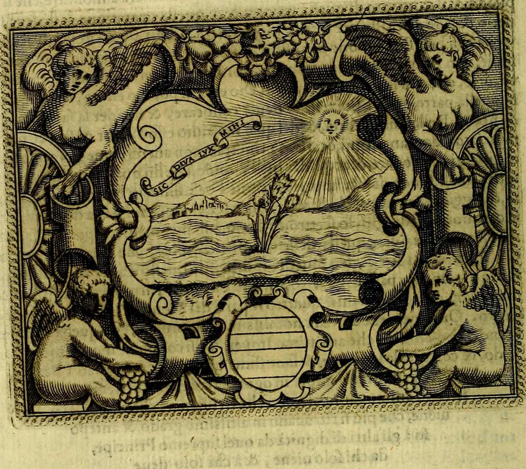 An illustration from Le imprese illustri del S.or Ieronimo Ruscelli., 1584, leaf 207
