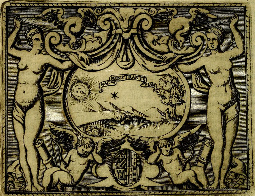 An illustration from Le imprese illustri del S.or Ieronimo Ruscelli., 1584, leaf 215