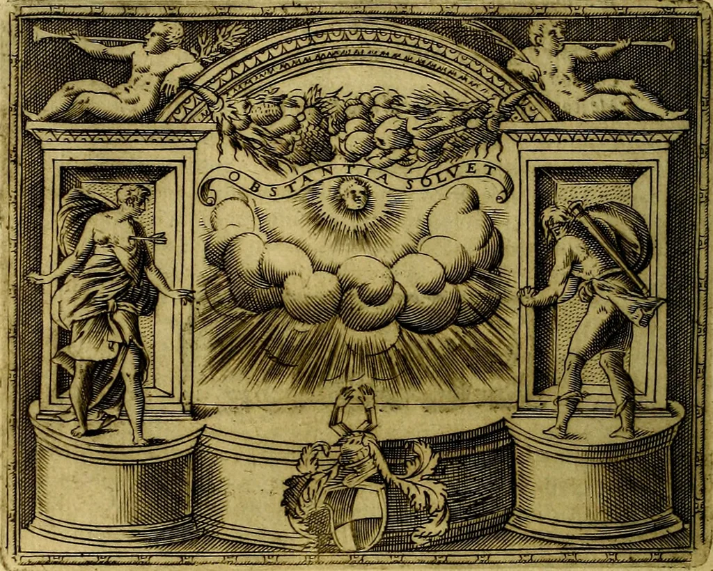 An illustration from Le imprese illustri del S.or Ieronimo Ruscelli., 1584, leaf 349