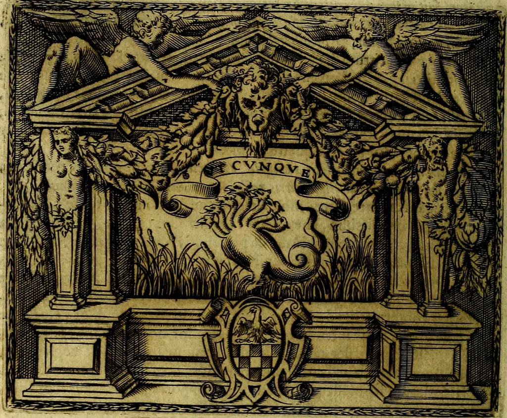 An illustration from Le imprese illustri del S.or Ieronimo Ruscelli., 1584, leaf 353