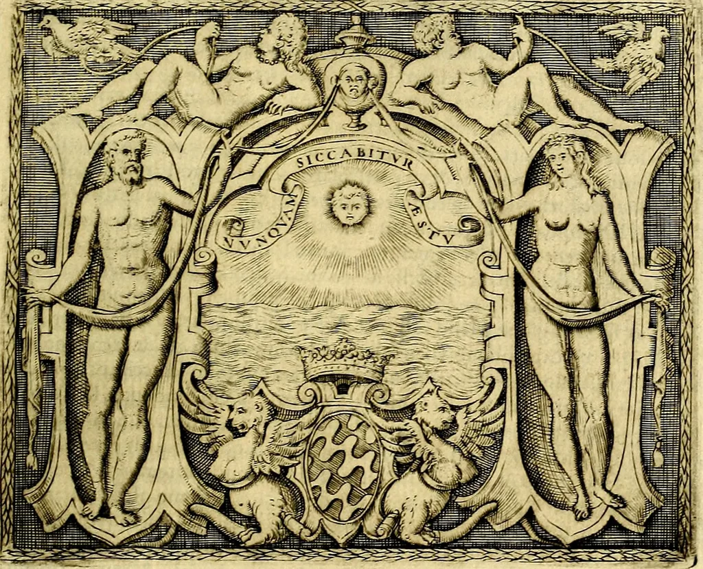 An illustration from Le imprese illustri del S.or Ieronimo Ruscelli., 1584, leaf 366