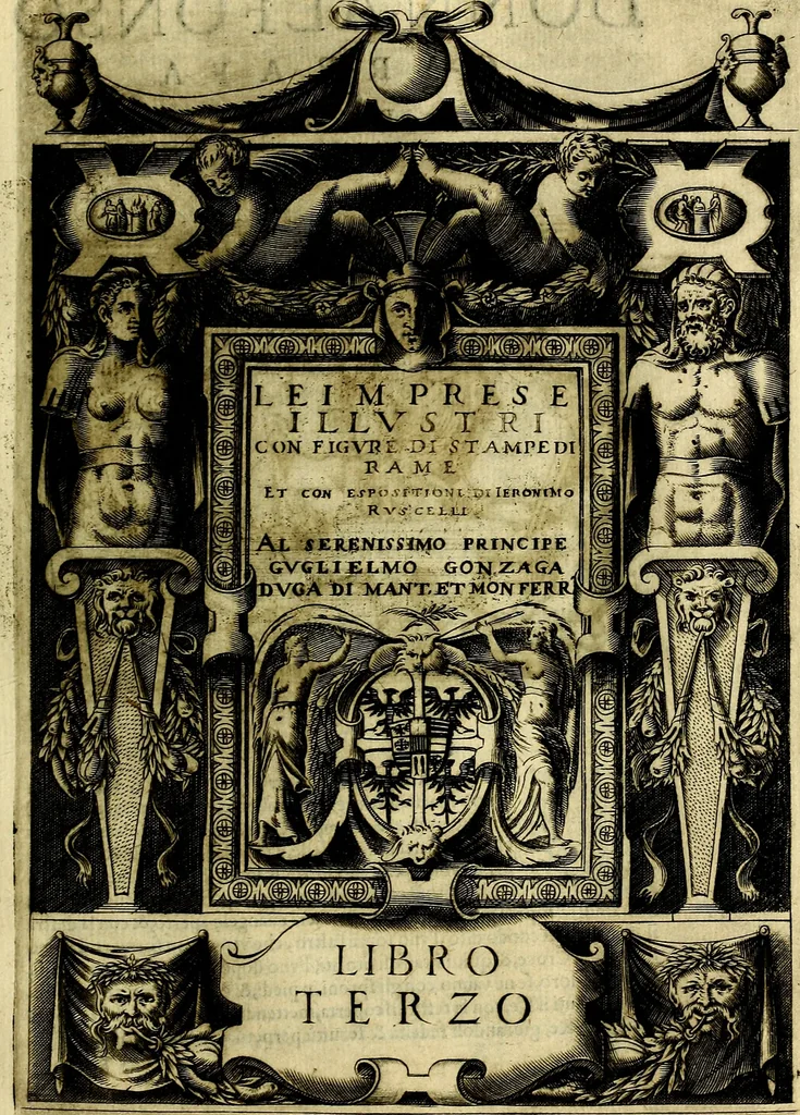 An illustration from Le imprese illustri del S.or Ieronimo Ruscelli., 1584, leaf 374