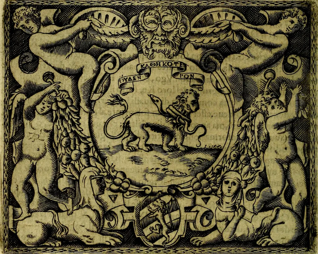An illustration from Le imprese illustri del S.or Ieronimo Ruscelli., 1584, leaf 379