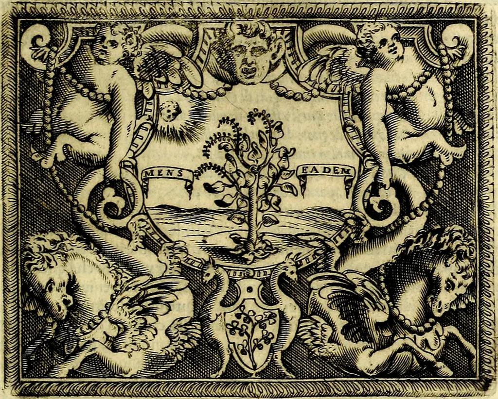 An illustration from Le imprese illustri del S.or Ieronimo Ruscelli., 1584, leaf 396