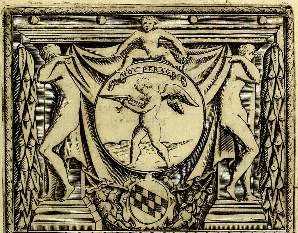 An illustration from Le imprese illustri del S.or Ieronimo Ruscelli., 1584, leaf 412