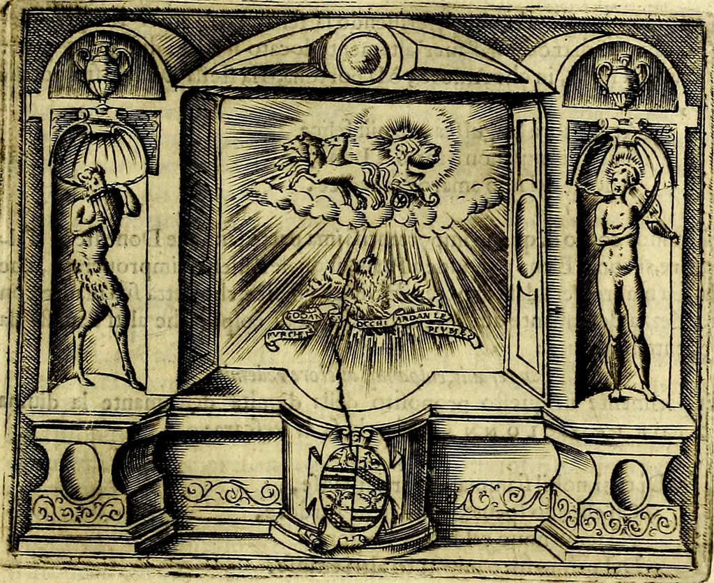 An illustration from Le imprese illustri del S.or Ieronimo Ruscelli., 1584, leaf 422