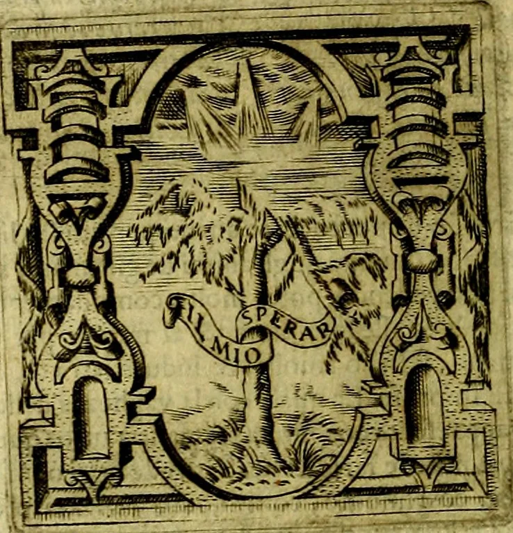 An illustration from Le imprese illustri del S.or Ieronimo Ruscelli., 1584, leaf 425