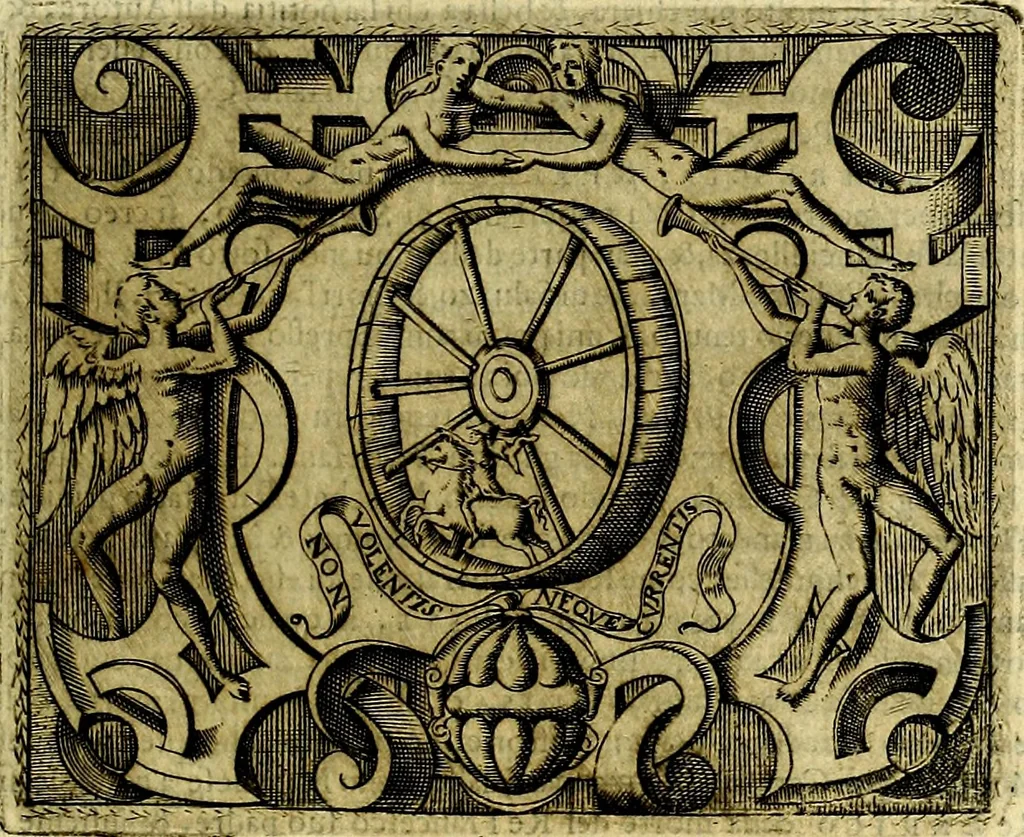 An illustration from Le imprese illustri del S.or Ieronimo Ruscelli., 1584, leaf 430