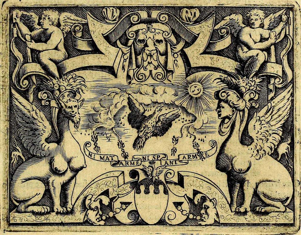 An illustration from Le imprese illustri del S.or Ieronimo Ruscelli., 1584, leaf 442