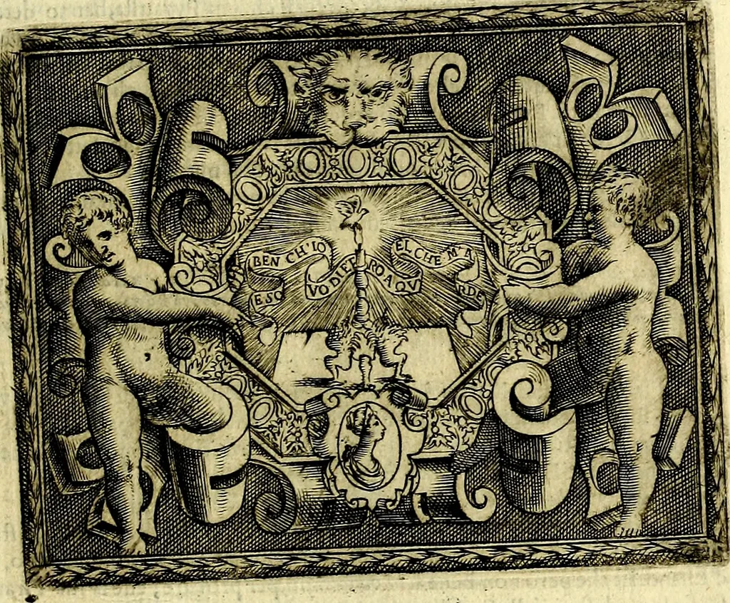 An illustration from Le imprese illustri del S.or Ieronimo Ruscelli., 1584, leaf 460