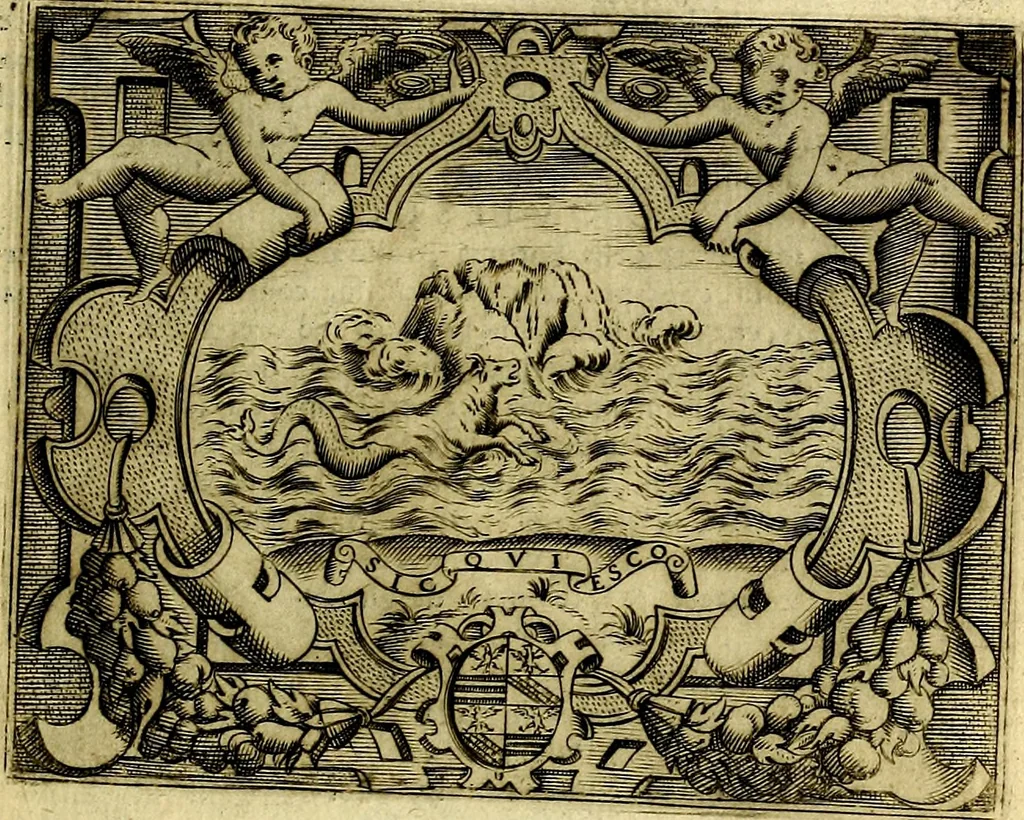 An illustration from Le imprese illustri del S.or Ieronimo Ruscelli., 1584, leaf 484
