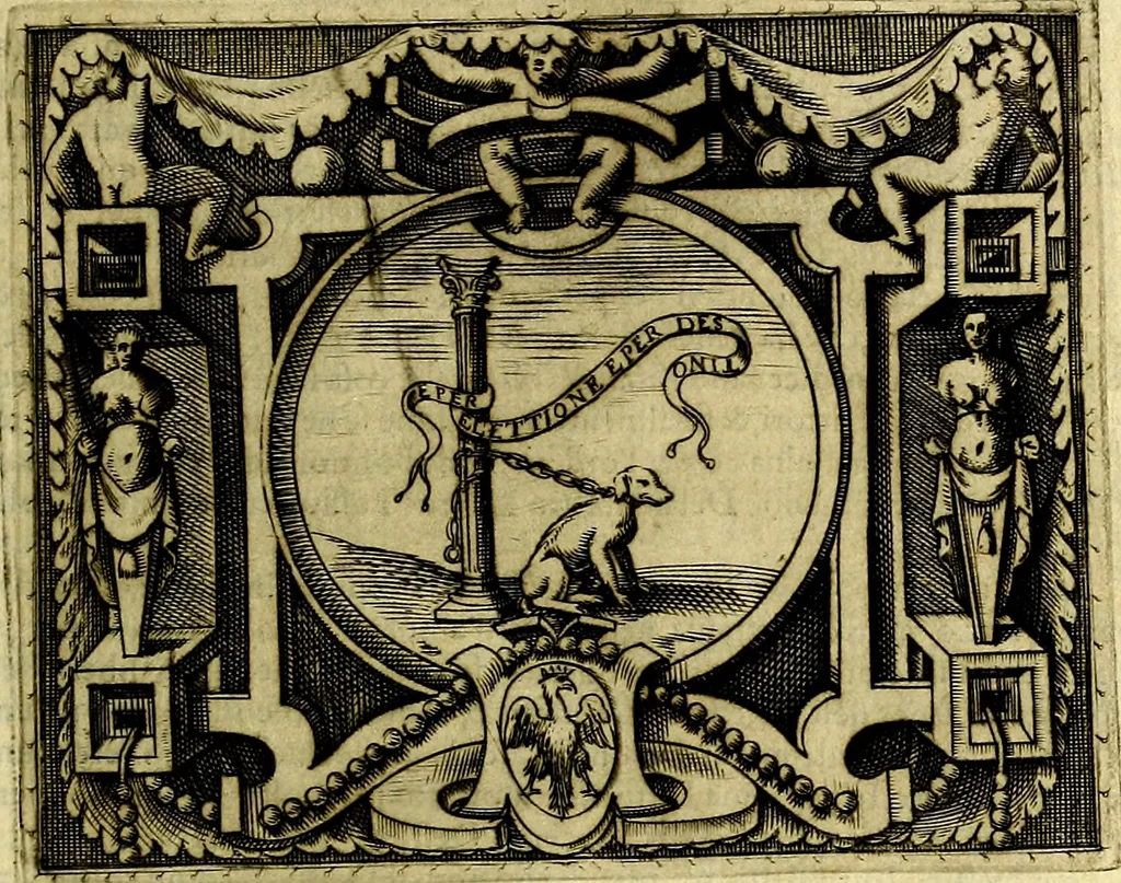 An illustration from Le imprese illustri del S.or Ieronimo Ruscelli., 1584, leaf 504