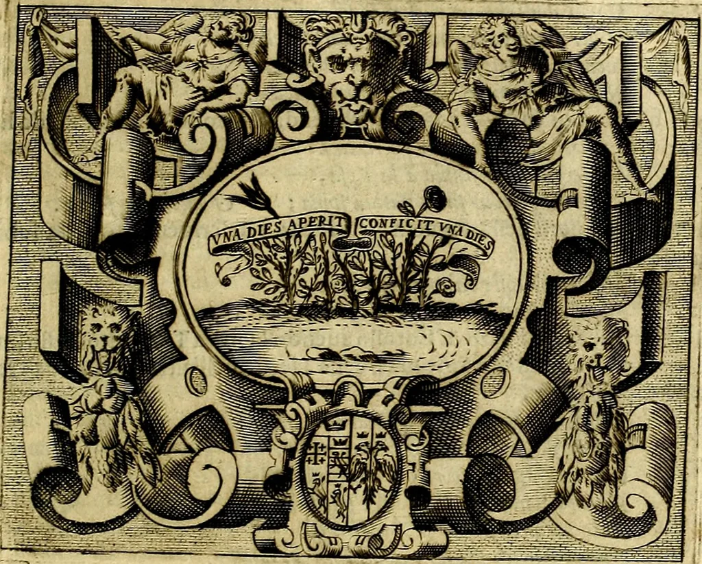 An illustration from Le imprese illustri del S.or Ieronimo Ruscelli., 1584, leaf 558