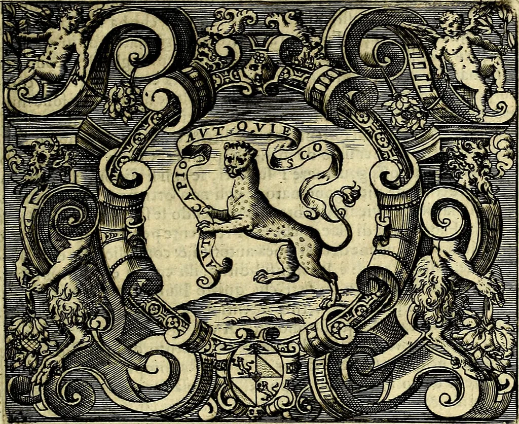 An illustration from Le imprese illustri del S.or Ieronimo Ruscelli., 1584, leaf 580