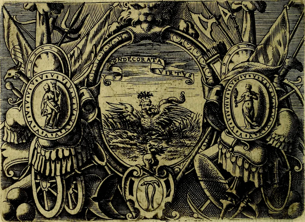 An illustration from Le imprese illustri del S.or Ieronimo Ruscelli., 1584, leaf 597