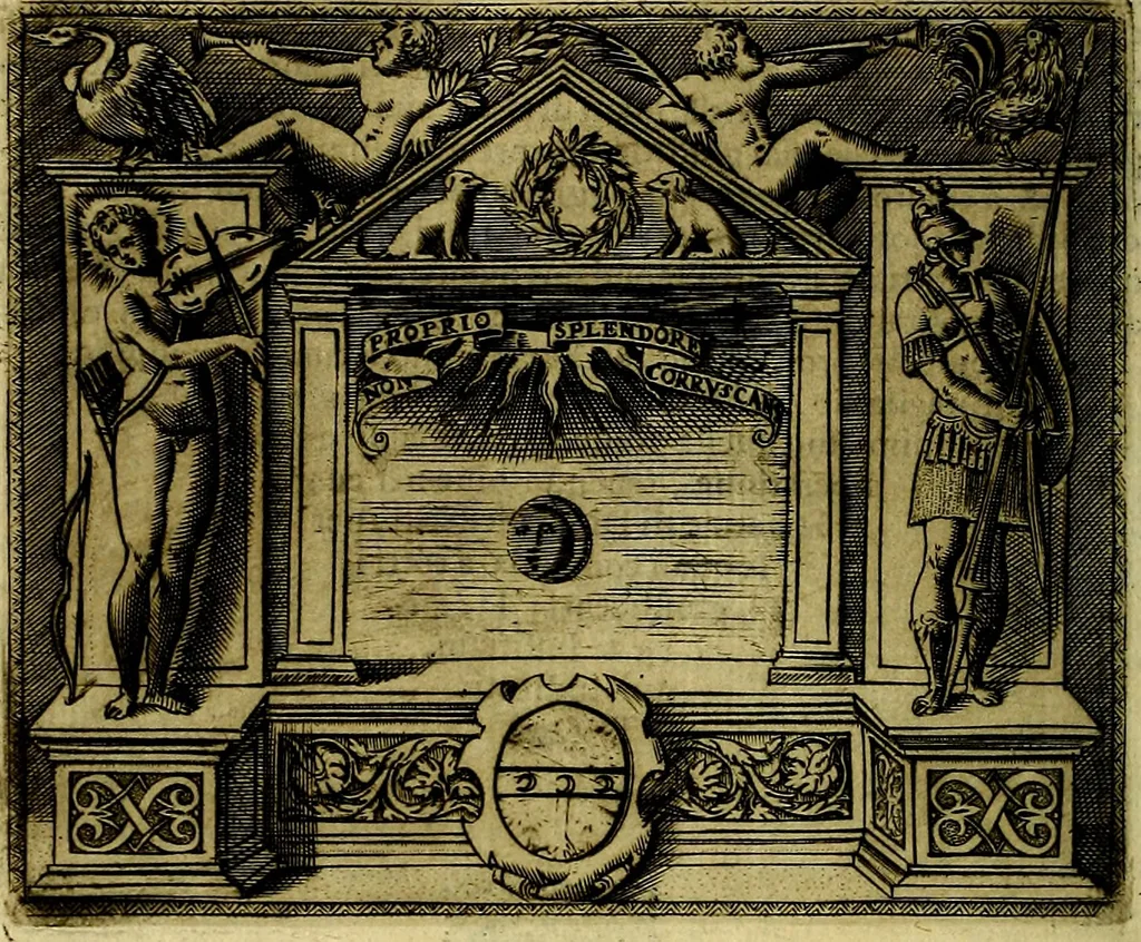 An illustration from Le imprese illustri del S.or Ieronimo Ruscelli., 1584, leaf 603
