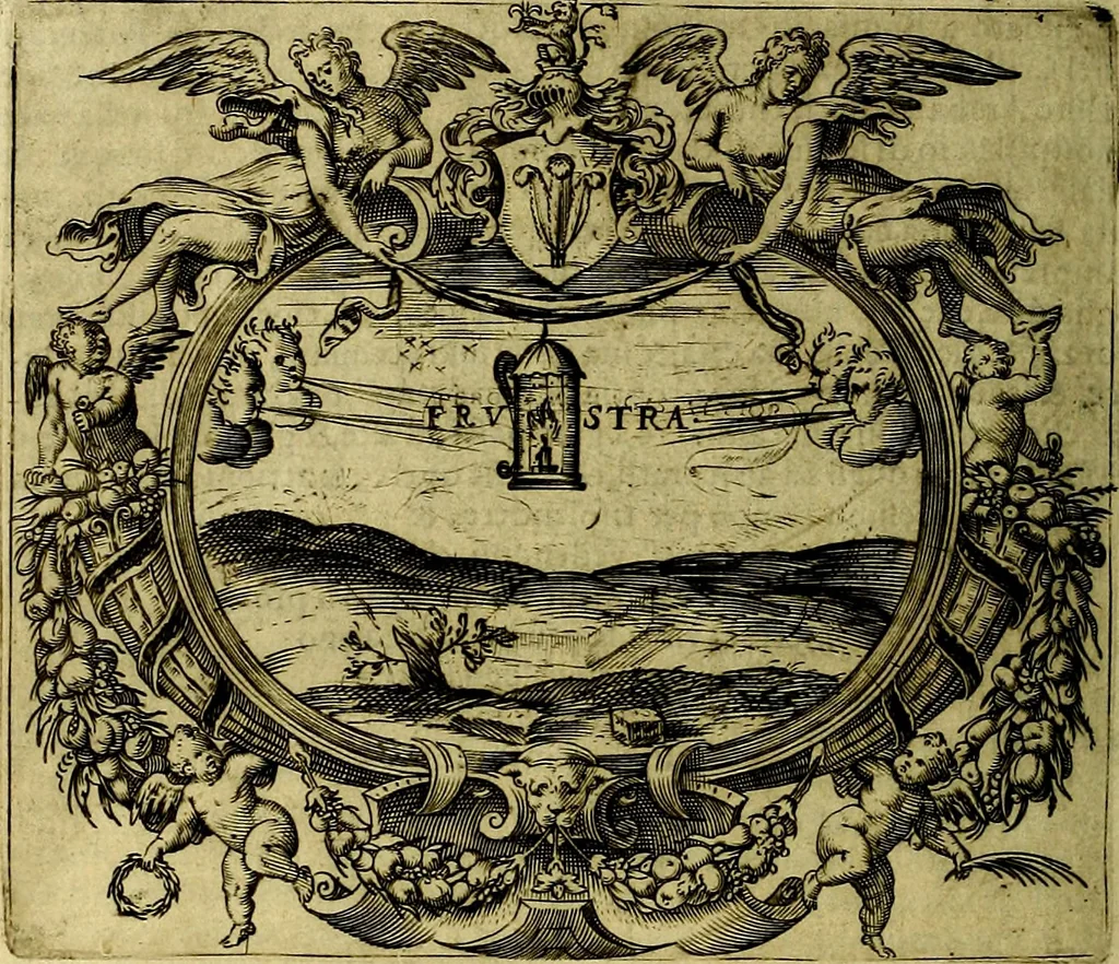 An illustration from Le imprese illustri del S.or Ieronimo Ruscelli., 1584, leaf 607