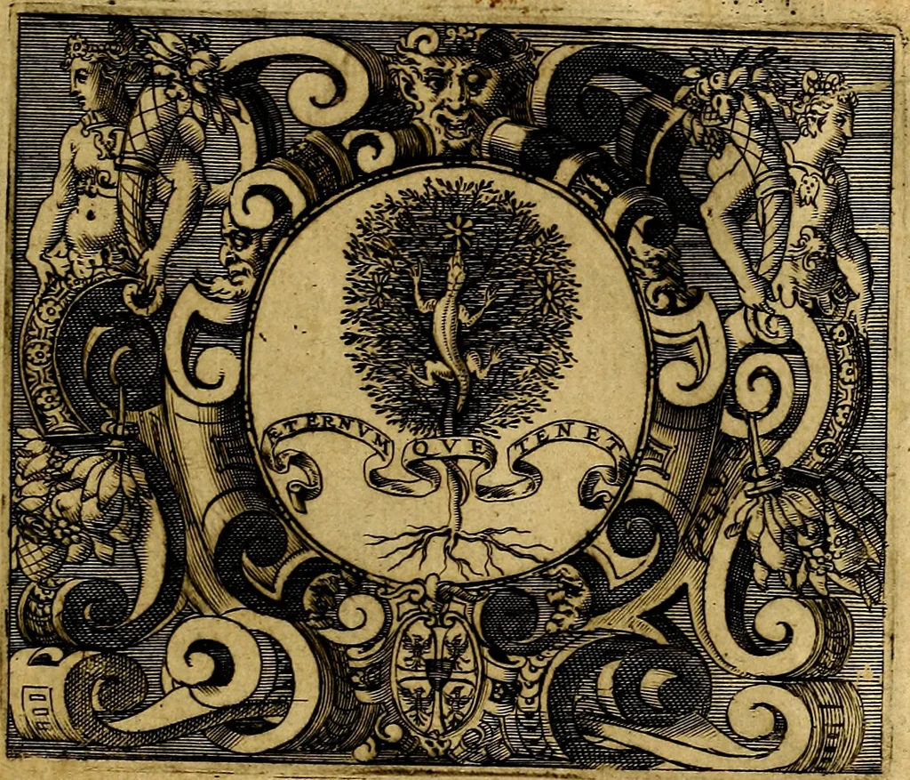 An illustration from Le imprese illustri del S.or Ieronimo Ruscelli., 1584, leaf 612