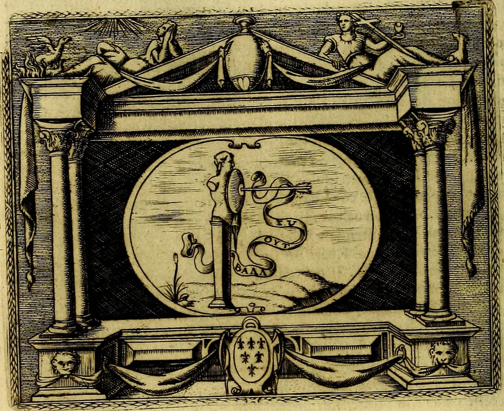 An illustration from Le imprese illustri del S.or Ieronimo Ruscelli., 1584, leaf 69