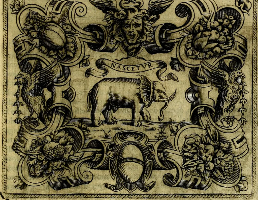 An illustration from Le imprese illustri del S.or Ieronimo Ruscelli., 1584, leaf 92