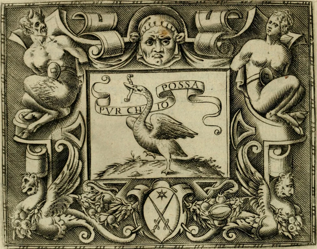 An illustration from Le imprese illvstri del s.or Ieronimo Rvscelli. Aggivntovi nvovam.te il qvarto libro da Vincenzo Rvscelli da Viterbo.., 1584, leaf 113