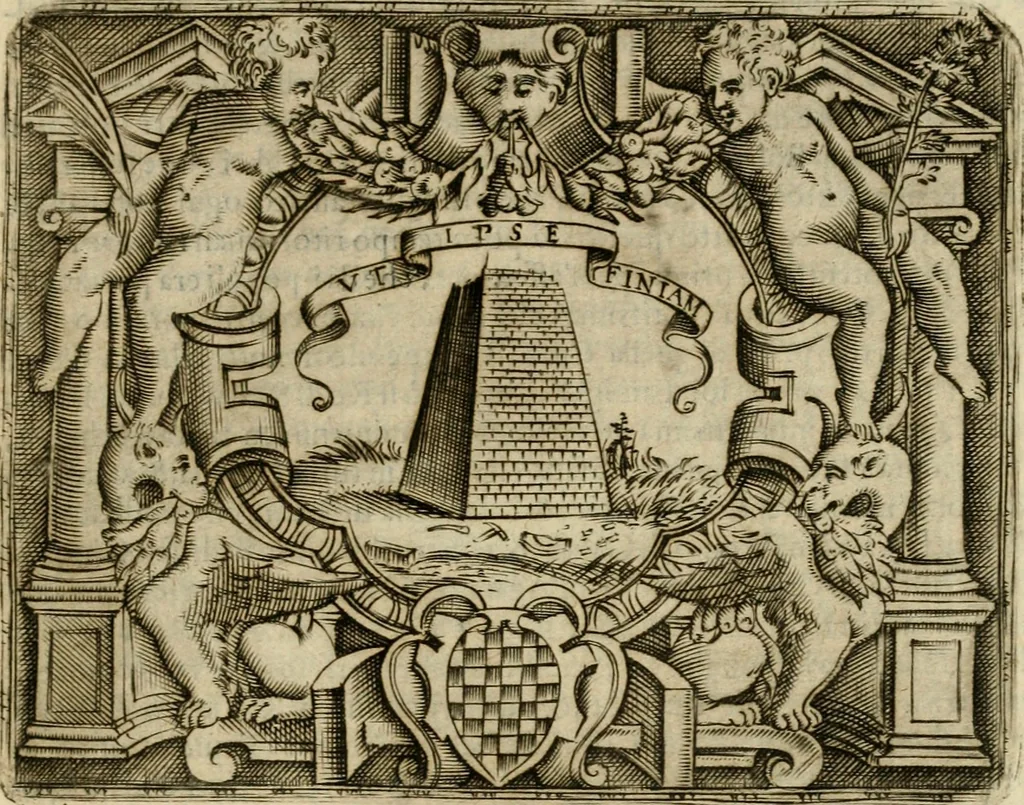 An illustration from Le imprese illvstri del s.or Ieronimo Rvscelli. Aggivntovi nvovam.te il qvarto libro da Vincenzo Rvscelli da Viterbo.., 1584, leaf 196