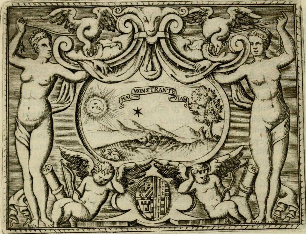 An illustration from Le imprese illvstri del s.or Ieronimo Rvscelli. Aggivntovi nvovam.te il qvarto libro da Vincenzo Rvscelli da Viterbo.., 1584, leaf 217