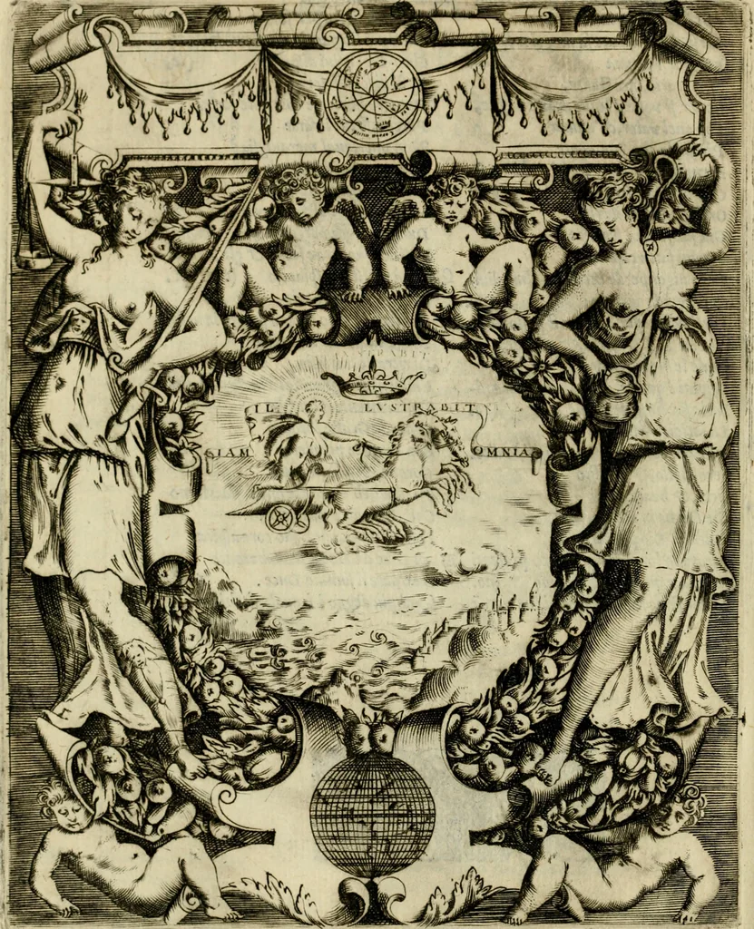 An illustration from Le imprese illvstri del s.or Ieronimo Rvscelli. Aggivntovi nvovam.te il qvarto libro da Vincenzo Rvscelli da Viterbo.., 1584, leaf 223