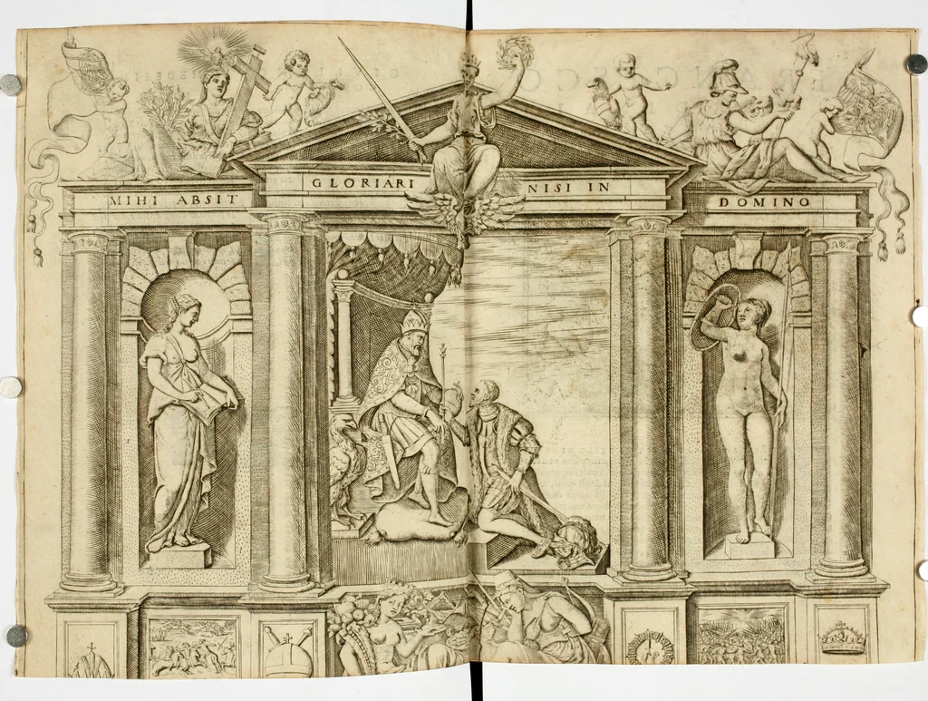 An illustration from Le imprese illvstri del s.or Ieronimo Rvscelli. Aggivntovi nvovam.te il qvarto libro da Vincenzo Rvscelli da Viterbo.., 1584, leaf 230